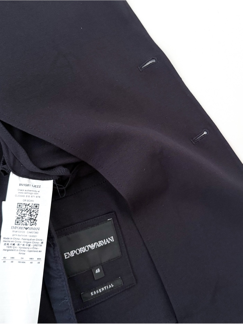 NEW Emporio Armani Navy Blue Stretch Italian Blazer Sport Coat 38R - Picture 13 of 13